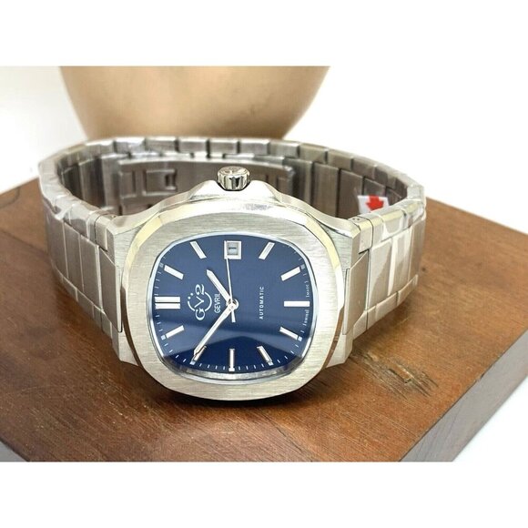 GV2 Gevril Men's Watch 18117B Potente Swiss Automatic Blue Dial Silver Steel - Picture 8 of 14
